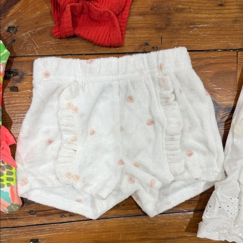 Baby Girl bundle of swimsuit onsies shorts dresses size 12 months